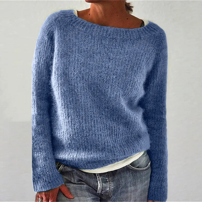 Valmere | Women’s Textured Knit Jumper with Wide Neckline