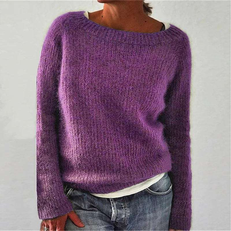 Valmere | Women’s Textured Knit Jumper with Wide Neckline