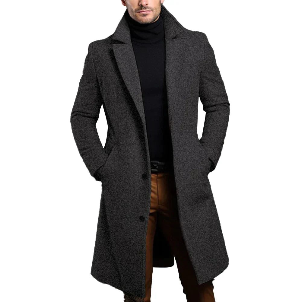Alarion | Men’s Slim-Fit Long Formal Coat