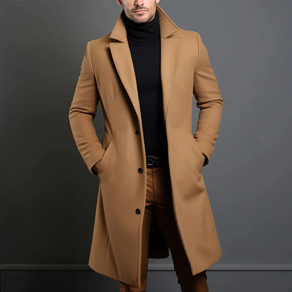 Alarion | Men’s Slim-Fit Long Formal Coat