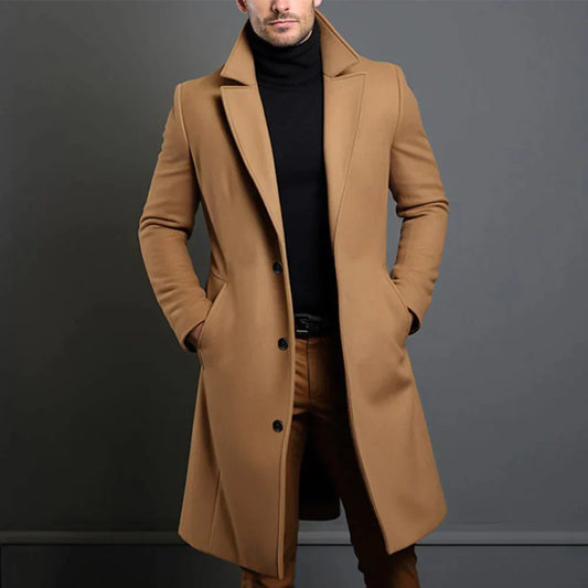 Alarion | Men’s Slim-Fit Long Formal Coat