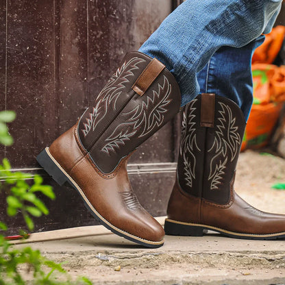 Westmoor | Men’s Embroidered Western Cowboy Boots with Square Toe