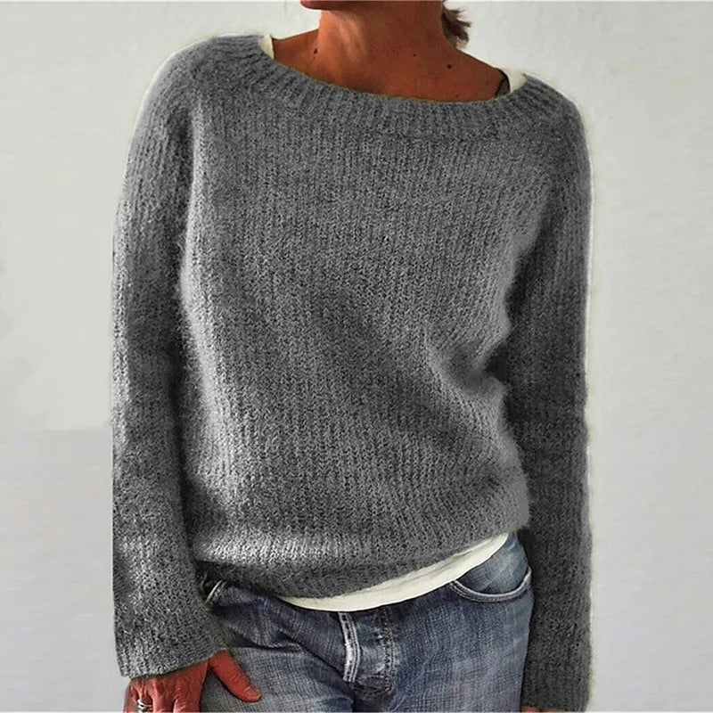 Valmere | Women’s Textured Knit Jumper with Wide Neckline