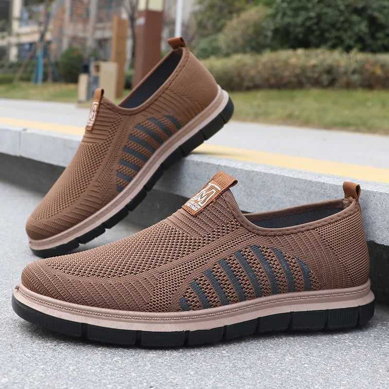 Aerion | Men’s Slip-On Mesh Sneakers with Knitted Upper