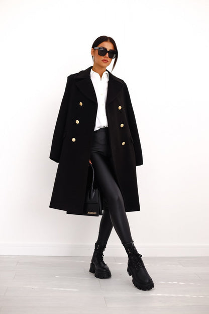 Valenra | Women’s Elegant Double-Breasted Wool Trench Coat