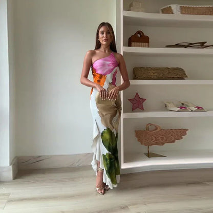 Florentia | Women’s Floral One-Shoulder Maxi Dress