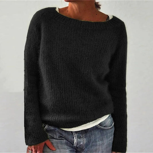 Valmere | Women’s Textured Knit Jumper with Wide Neckline