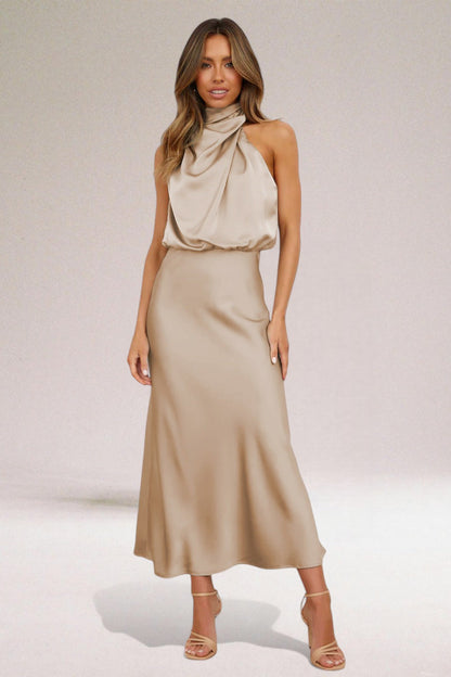 Veloura | Women’s Halter-Neck Glamorous Evening Dress