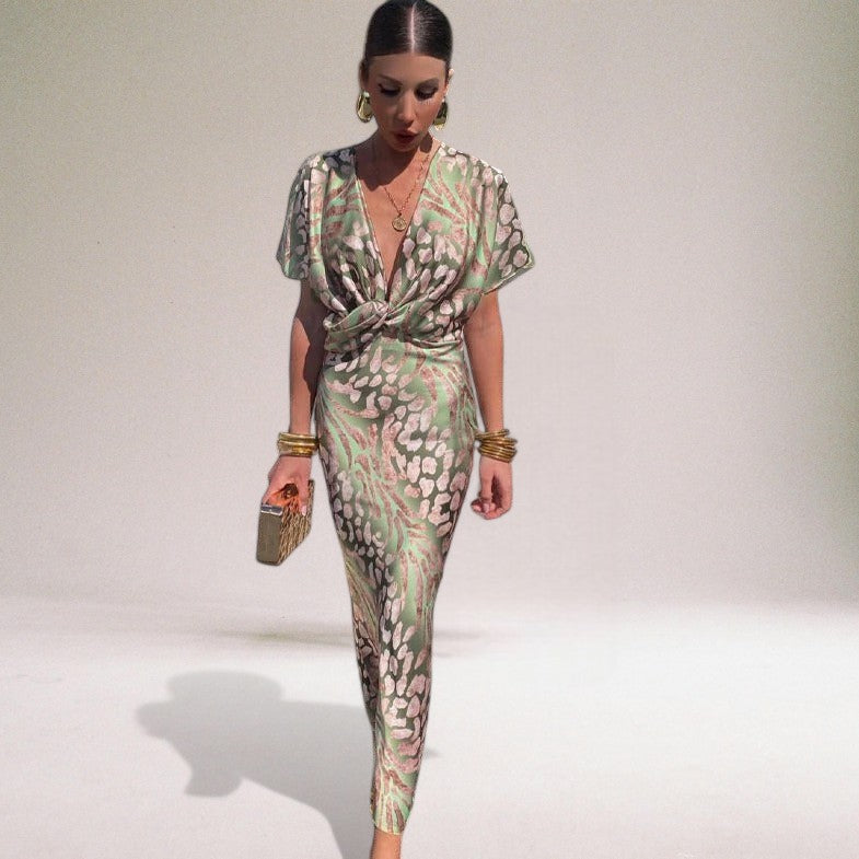 Adessa | Women’s Elegant Twisted V-Neck Maxi Dress