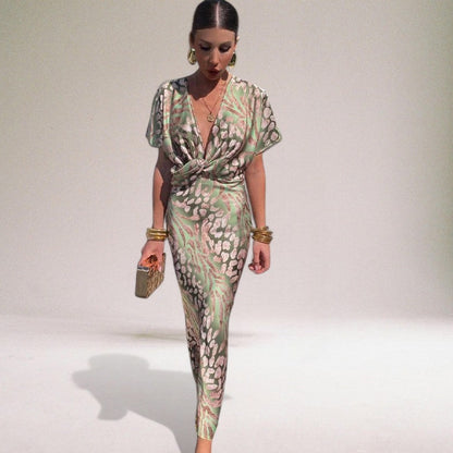 Adessa | Women’s Elegant Twisted V-Neck Maxi Dress