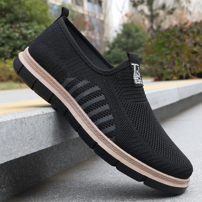 Aerion | Men’s Slip-On Mesh Sneakers with Knitted Upper
