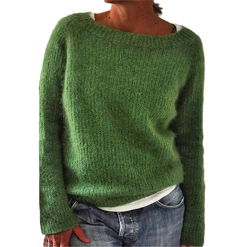 Valmere | Women’s Textured Knit Jumper with Wide Neckline