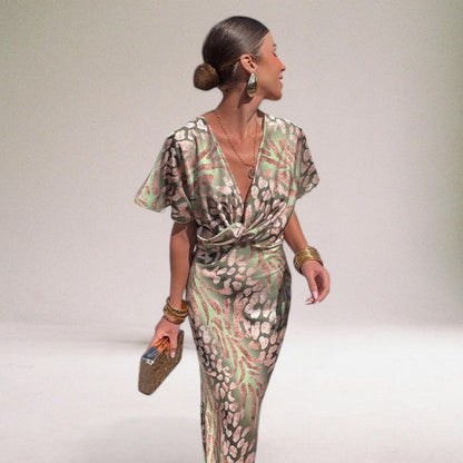 Adessa | Women’s Elegant Twisted V-Neck Maxi Dress