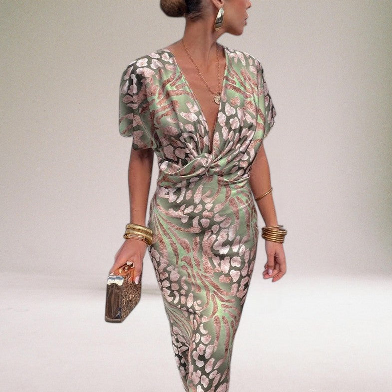 Adessa | Women’s Elegant Twisted V-Neck Maxi Dress