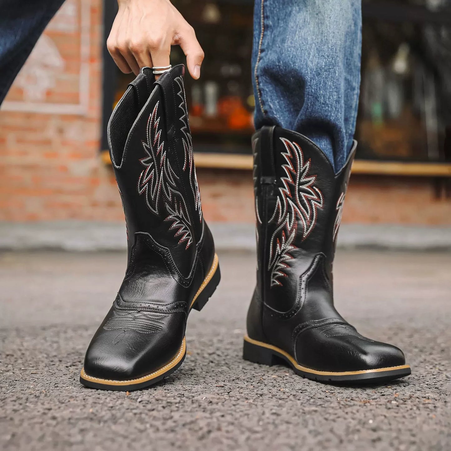 Westmoor | Men’s Embroidered Western Cowboy Boots with Square Toe