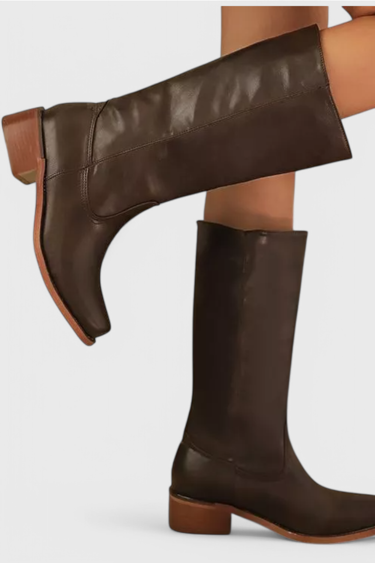 Calindra | Women’s Knee-High Boots with Stacked Heel