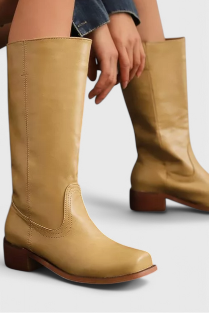 Calindra | Women’s Knee-High Boots with Stacked Heel