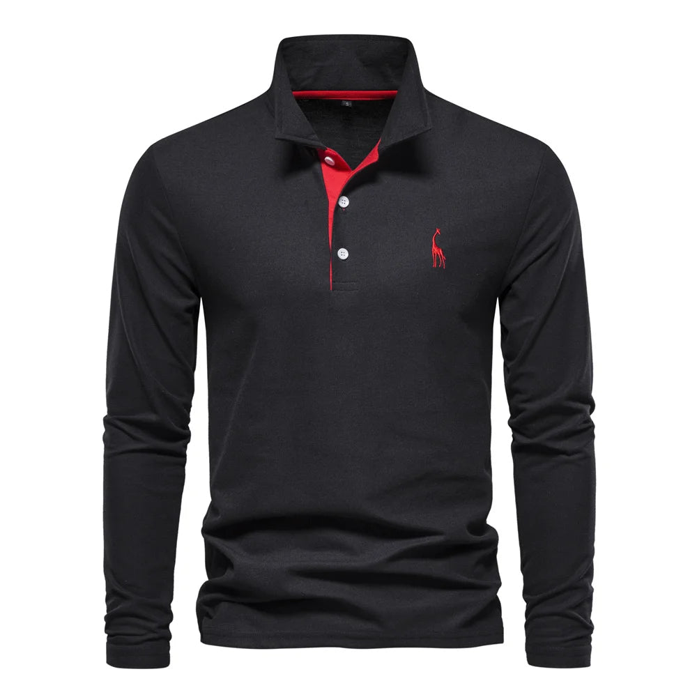 Ferron | Men’s Long-Sleeve Polo Jumper with Button Placket
