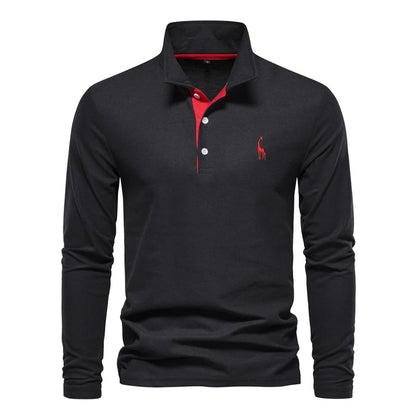Ferron | Men’s Long-Sleeve Polo Jumper with Button Placket