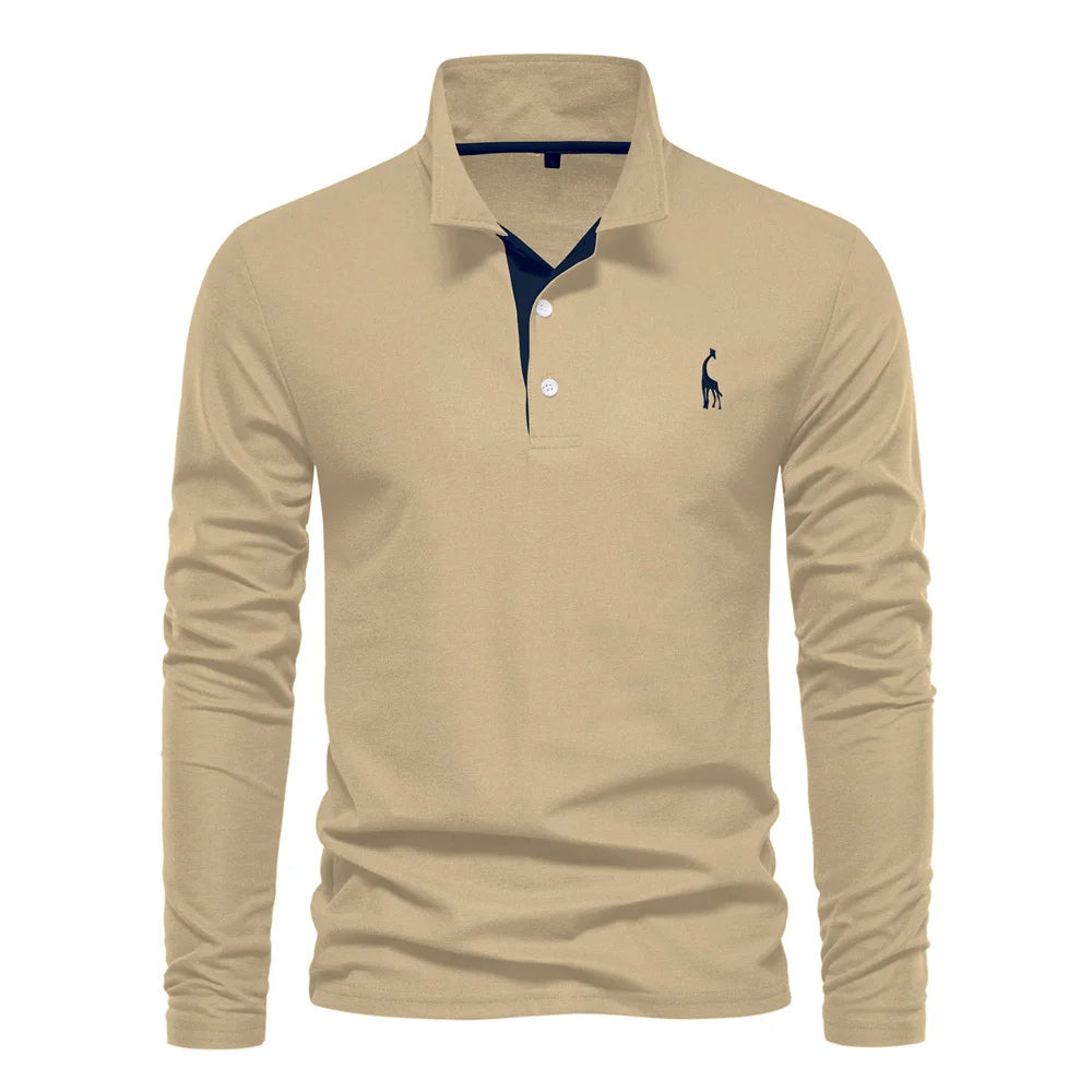 Ferron | Men’s Long-Sleeve Polo Jumper with Button Placket
