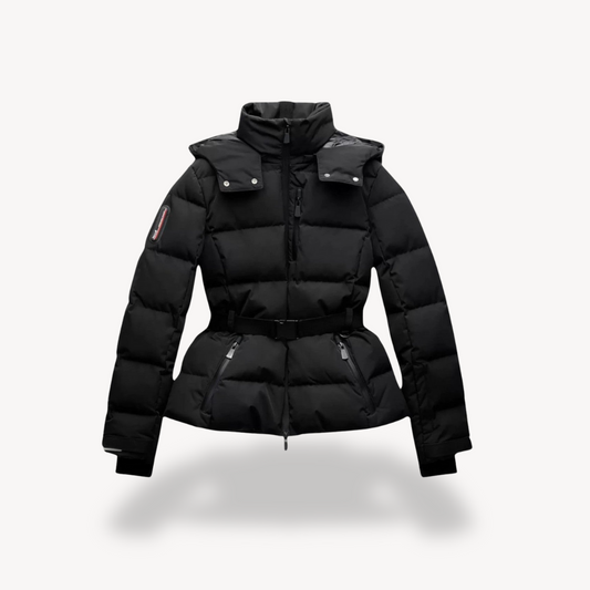 Noirelle | Women’s Black Belted Puffer Jacket