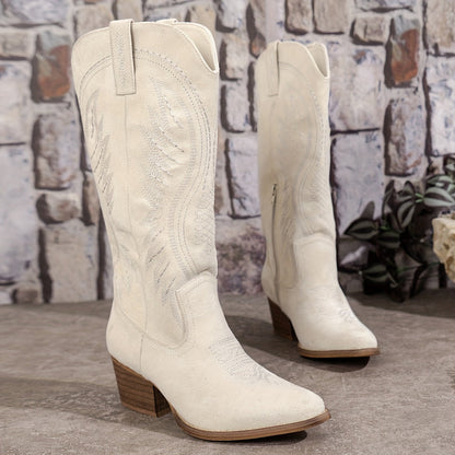 Westlyn | Women’s Suede Cowboy Boots with Block Heel