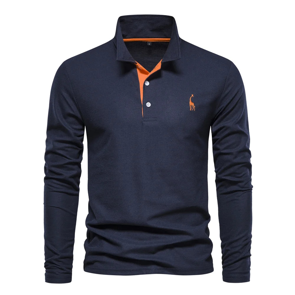 Ferron | Men’s Long-Sleeve Polo Jumper with Button Placket