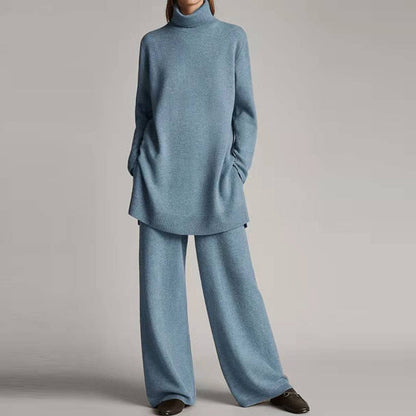 Norelle | Women’s Two-Piece Turtleneck Loungewear Set with Wide-Leg Pants