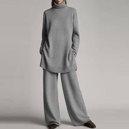 Norelle | Women’s Two-Piece Turtleneck Loungewear Set with Wide-Leg Pants