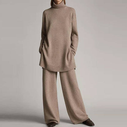 Norelle | Women’s Two-Piece Turtleneck Loungewear Set with Wide-Leg Pants