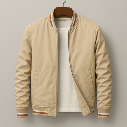 Calveris | Men’s Zip Bomber Jacket with Ribbed Trim
