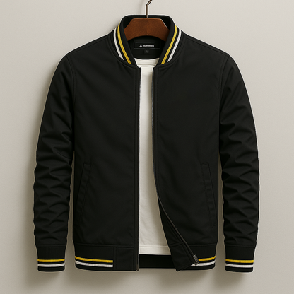 Calveris | Men’s Zip Bomber Jacket with Ribbed Trim