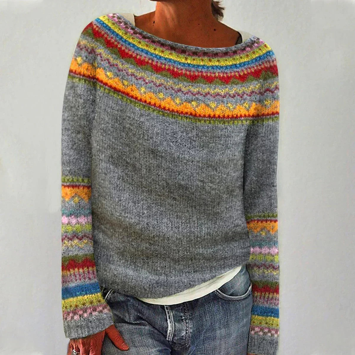 Elinora | Women’s Nordic Pattern Knit Sweater