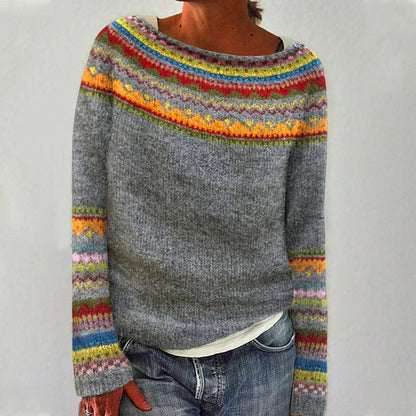 Elinora | Women’s Nordic Pattern Knit Sweater