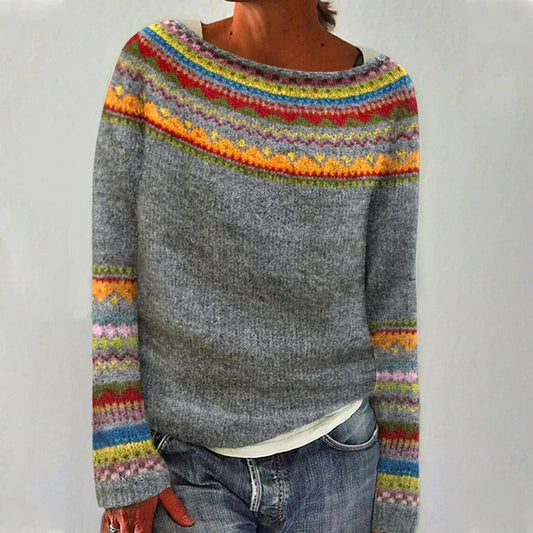 Elinora | Women’s Nordic Pattern Knit Sweater