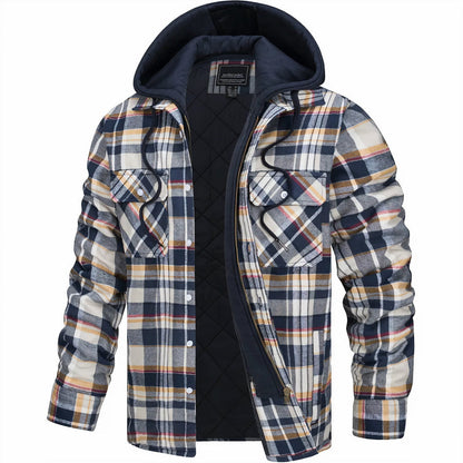 Brenton | Men’s Plaid Hooded Bomber Jacket