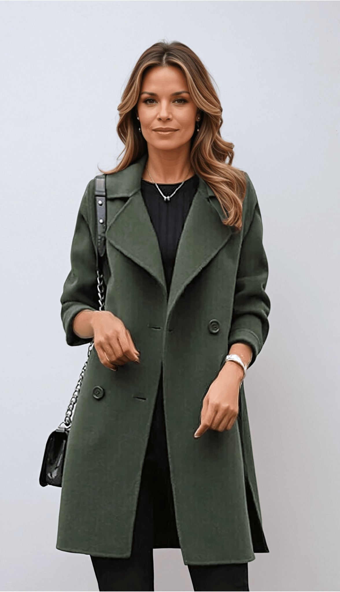 Valerique | Women’s Double-Breasted Tailored Coat