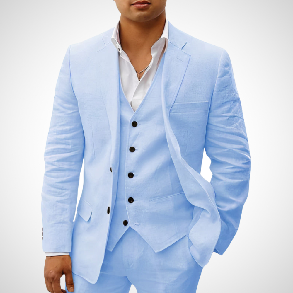 Belvaris | Men’s 3-Piece Suit Set with Single-Breasted Blazer and Vest