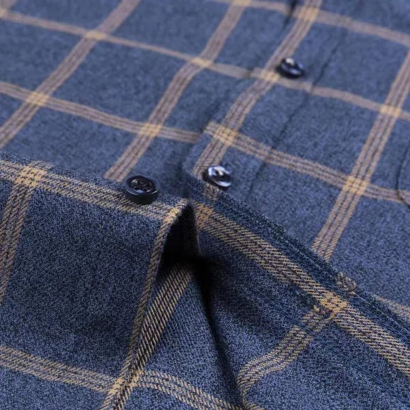 Brexton | Men’s Long-Sleeve Checkered Shirt with Button-Down Collar