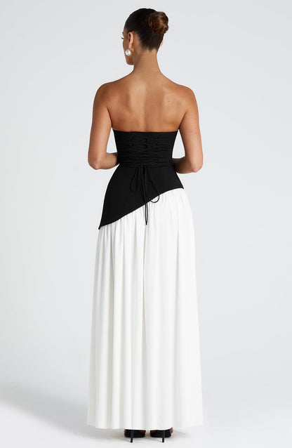 Alviera | Women’s Strapless Maxi Dress with Asymmetric Waist