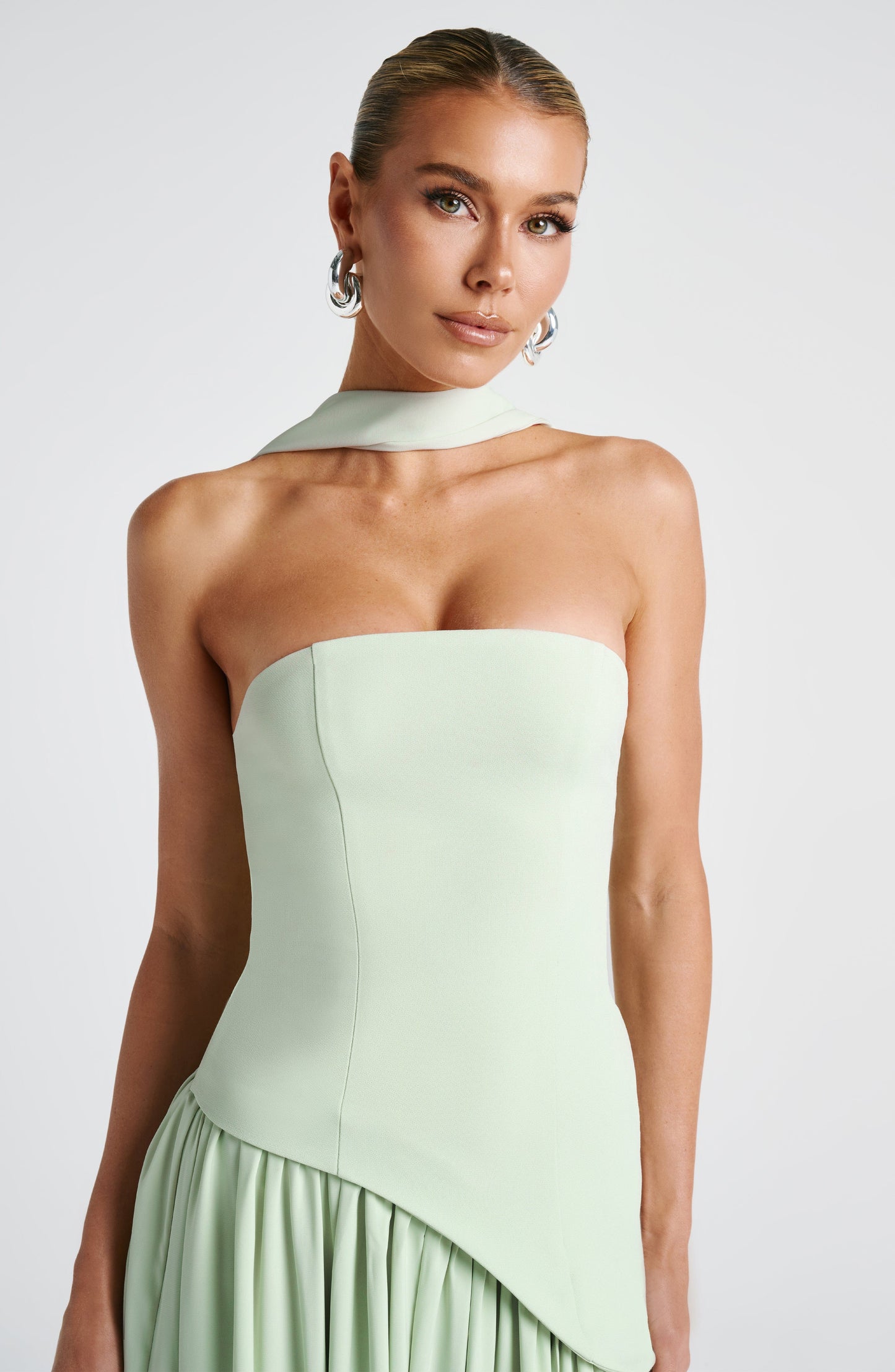 Alviera | Women’s Strapless Maxi Dress with Asymmetric Waist