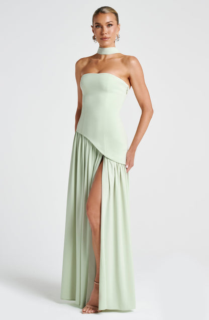 Alviera | Women’s Strapless Maxi Dress with Asymmetric Waist