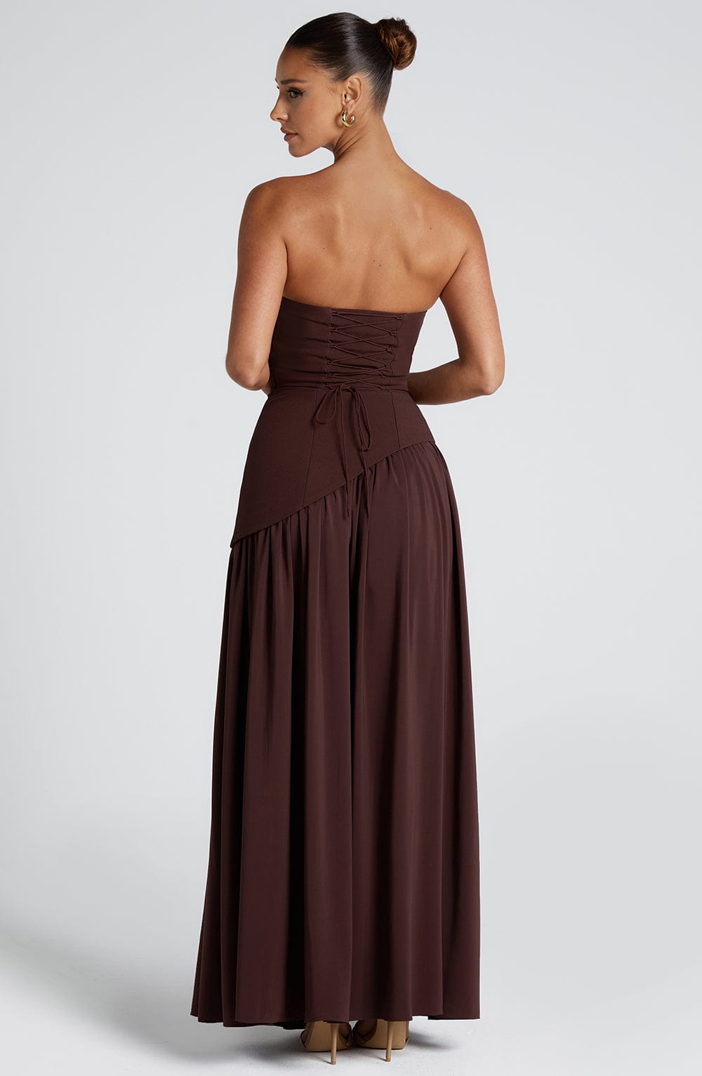 Alviera | Women’s Strapless Maxi Dress with Asymmetric Waist