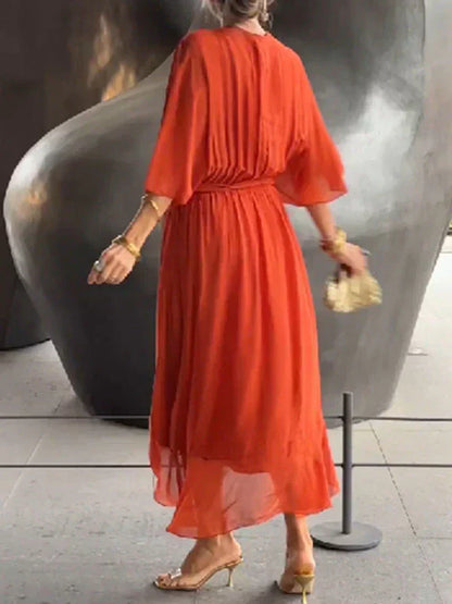 Silvara | Women’s Soft Silk V-Neck Dress