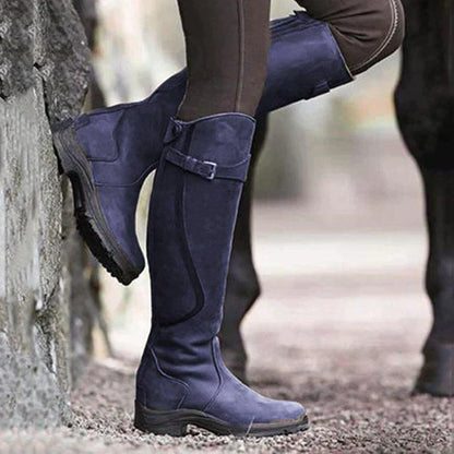 Norvella | Women’s Knee-High Waterproof Boots with Buckle Strap