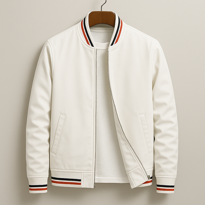 Calveris | Men’s Zip Bomber Jacket with Ribbed Trim