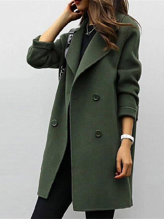 Valerique | Women’s Double-Breasted Tailored Coat